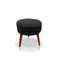 Kit C-01 Poltrona Opala + 01 Puff Redondo Danny Suede Preto