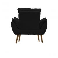 Kit C-01 Poltrona Opala + 01 Puff Redondo Danny Suede Preto - 5