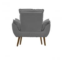 Kit C-02 Poltronas Opala + 02 Puff Opala Elegante Suede Cinza Claro - 3