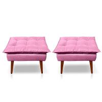 Kit C-02 Poltronas Opala + 02 Puff Opala Elegante Suede Rose - 2