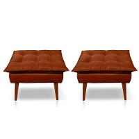 Kit C-02 Poltronas Opala + 02 Puff Opala Elegante Suede Terracota - 3