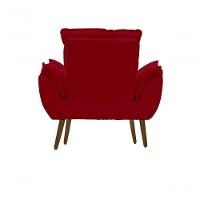 Kit C- 01 Poltrona Opala + 01 Puff Opala Elegante Suede Vermelho