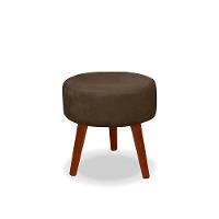 Kit C-02 Poltronas Opala + 01 Puff Redondo Danny Suede Marrom