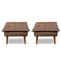 Kit C-02 Poltronas Opala + 02 Puff Opala Elegante Suede Cappuccino - 3