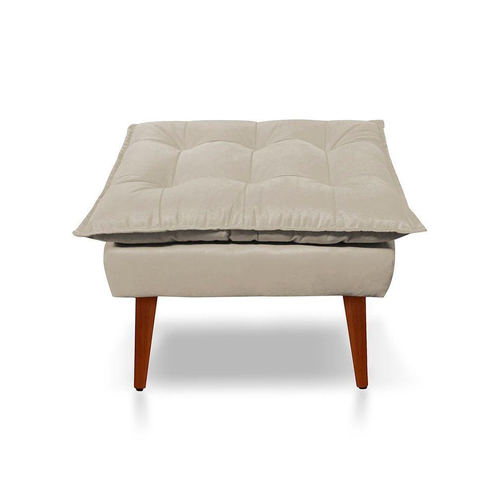 Kit C-2 Poltronas Opala + 01 Puff Opala Elegante Suede Bege - 7