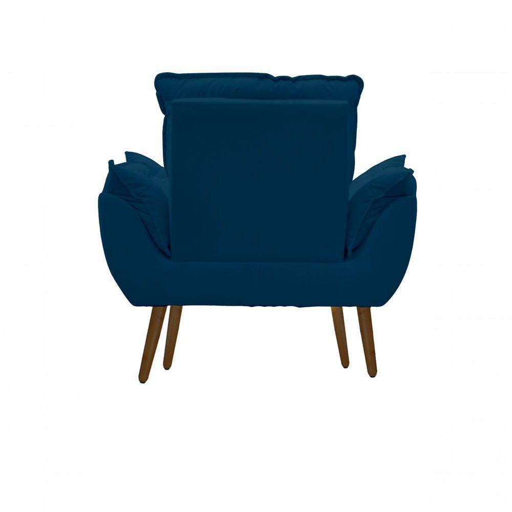 Kit C-2 Poltronas Opala + 01 Puff Opala Elegante Suede Azul Marinho - 3