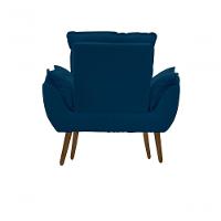 Kit C-2 Poltronas Opala + 01 Puff Opala Elegante Suede Azul Marinho - 3