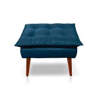 Kit C-2 Poltronas Opala + 01 Puff Opala Elegante Suede Azul Marinho - 7