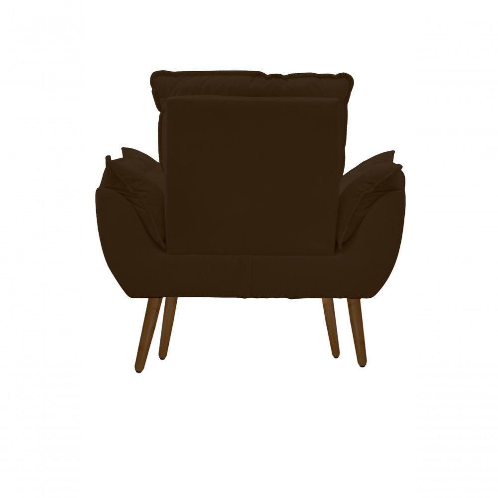 Kit C-2 Poltronas Opala + 01 Puff Opala Elegante Suede Marrom - 3