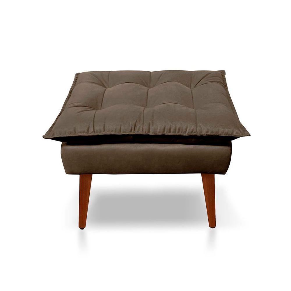 Kit C-2 Poltronas Opala + 01 Puff Opala Elegante Suede Marrom - 7