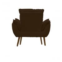 Kit C-2 Poltronas Opala + 01 Puff Opala Elegante Suede Marrom - 3