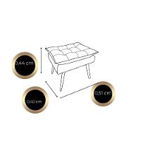 Kit C-2 Poltronas Opala + 01 Puff Opala Elegante Suede Marrom