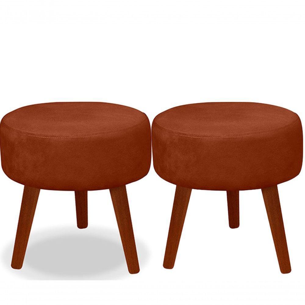 Kit C- 01 Namoradeira Opala + 02 Puffs Redondo Danny + 02 Almofadas Suede Terracota - 6