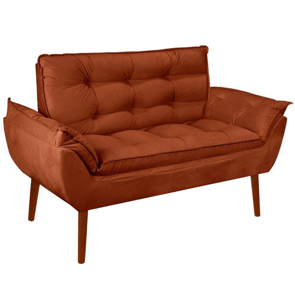 Kit C- 01 Namoradeira Opala + 02 Puffs Redondo Danny + 02 Almofadas Suede Terracota - 7