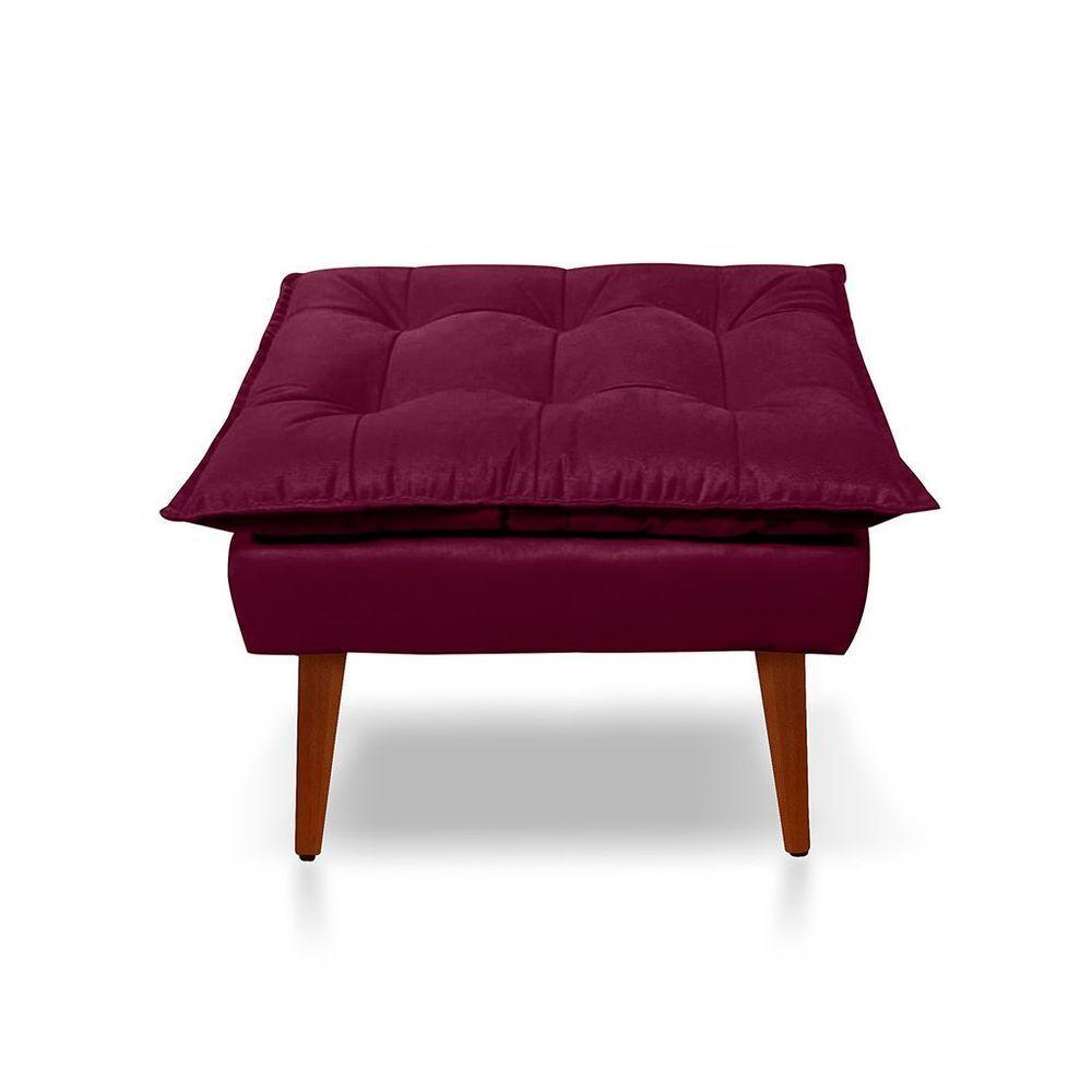 Kit C-2 Poltronas Opala + 01 Puff Opala Elegante Suede Bordo - 2