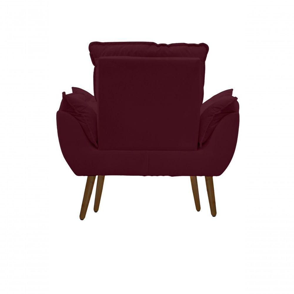 Kit C-2 Poltronas Opala + 01 Puff Opala Elegante Suede Bordo - 4