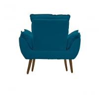 Kit C- 01 Poltrona Opala + 01 Puff Opala Elegante Suede Azul Tiffany