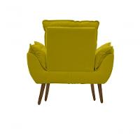 Kit C- 01 Poltrona Opala + 01 Puff Opala Elegante Suede Amarelo