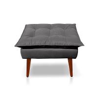 Kit C-2 Poltronas Opala + 01 Puff Opala Elegante Suede Cinza Escuro - 7