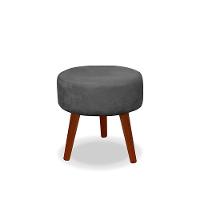 Kit C- 01 Namoradeira Opala + 02 Puffs Redondo Danny + 02 Almofadas Suede Cinza Escuro - 8