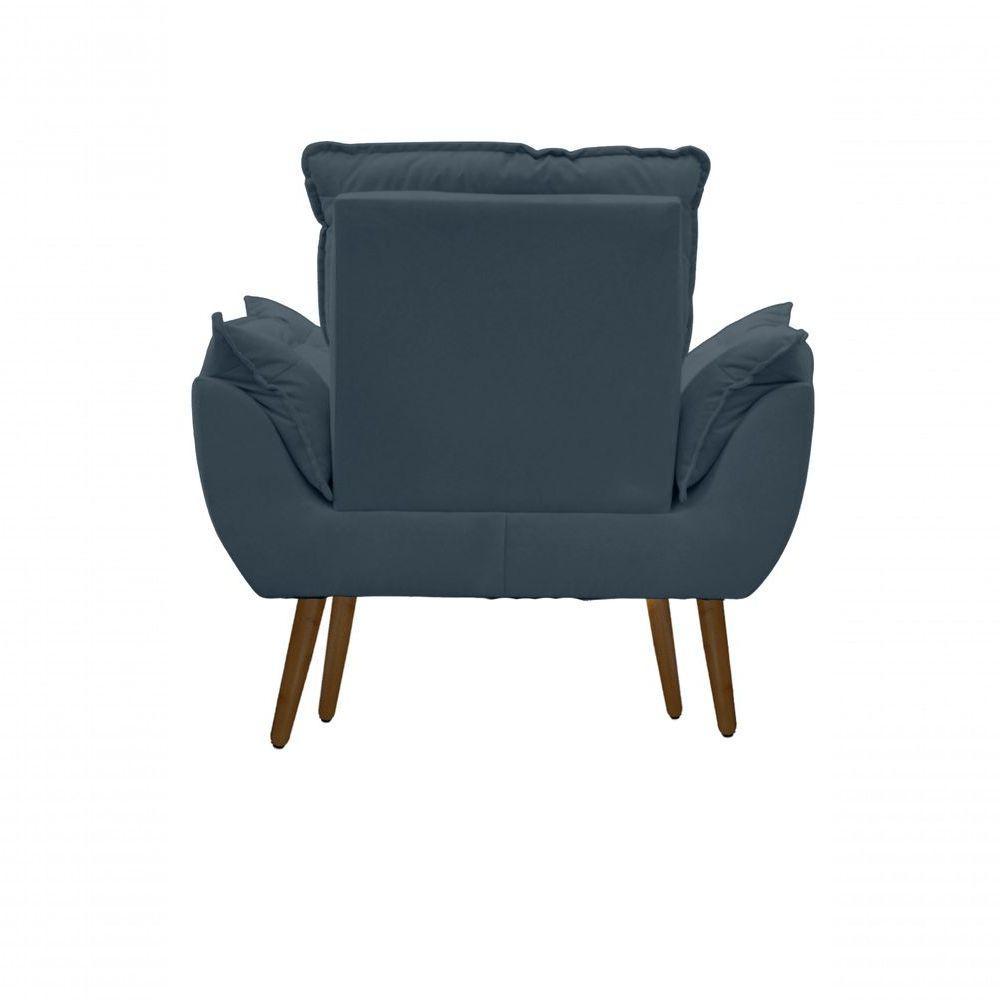 Kit C- 01 Poltrona Opala + 01 Puff Opala Elegante Suede Azul Turquesa - 4