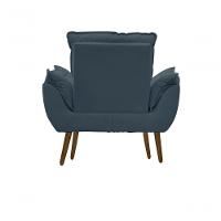 Kit C- 01 Poltrona Opala + 01 Puff Opala Elegante Suede Azul Turquesa