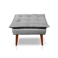 Kit C-2 Poltronas Opala + 01 Puff Opala Elegante Suede Cinza Claro - 7