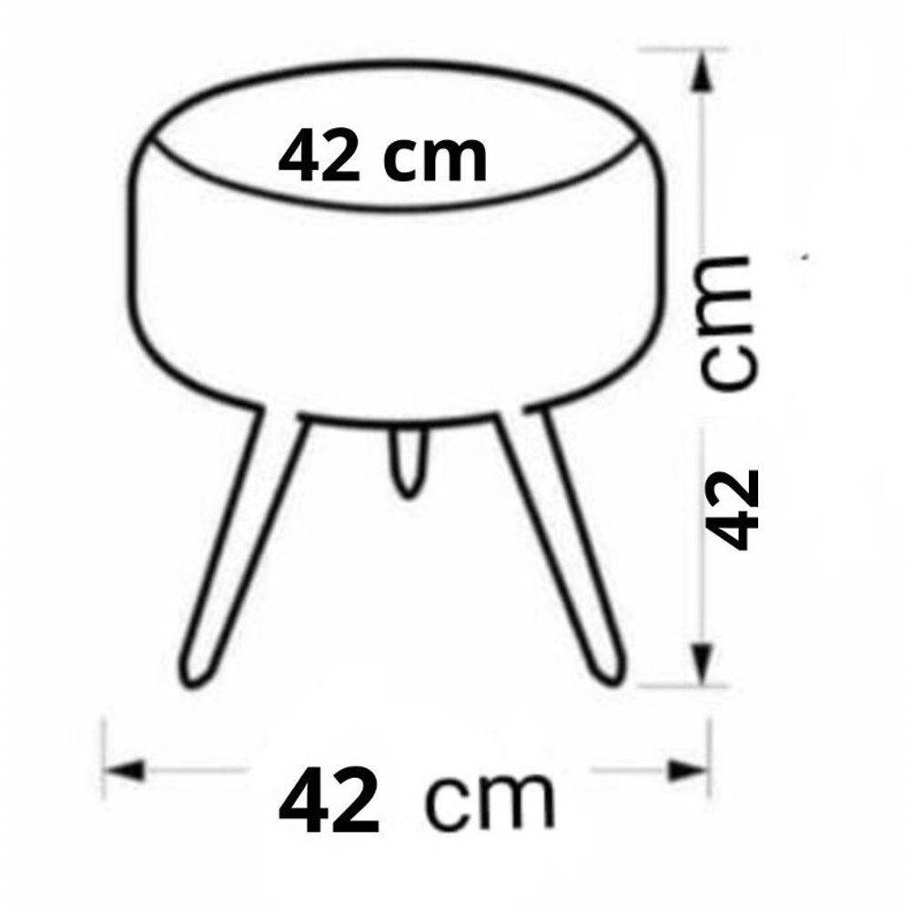 Kit 02 Puff Redondo Decorativo Panqueta De Apoiar Os Pés Suede Azul Marinho - 2