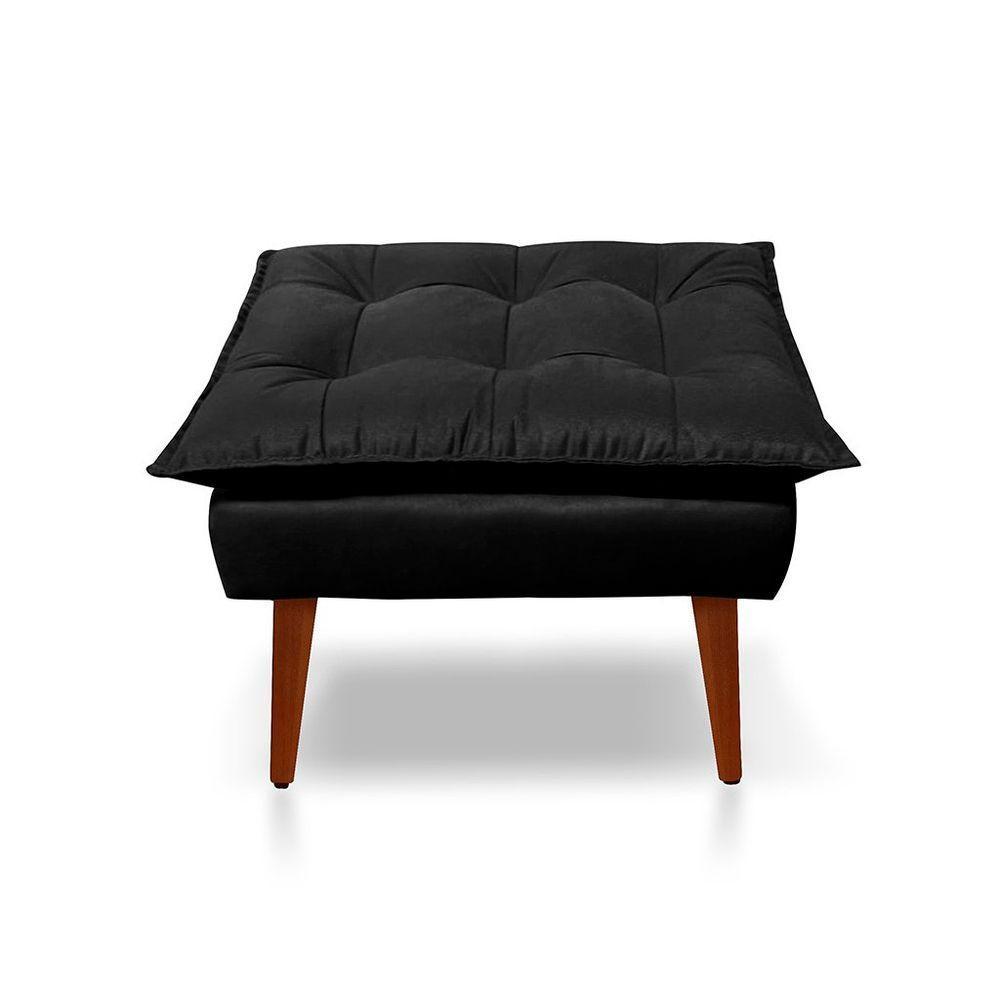 Kit C-02 Poltronas Opala + 02 Puff Opala Elegante Suede Preto - 3