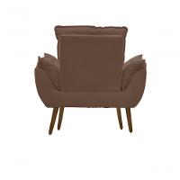 Kit C- 01 Poltrona Opala + 01 Puff Opala Elegante Suede Cappuccino