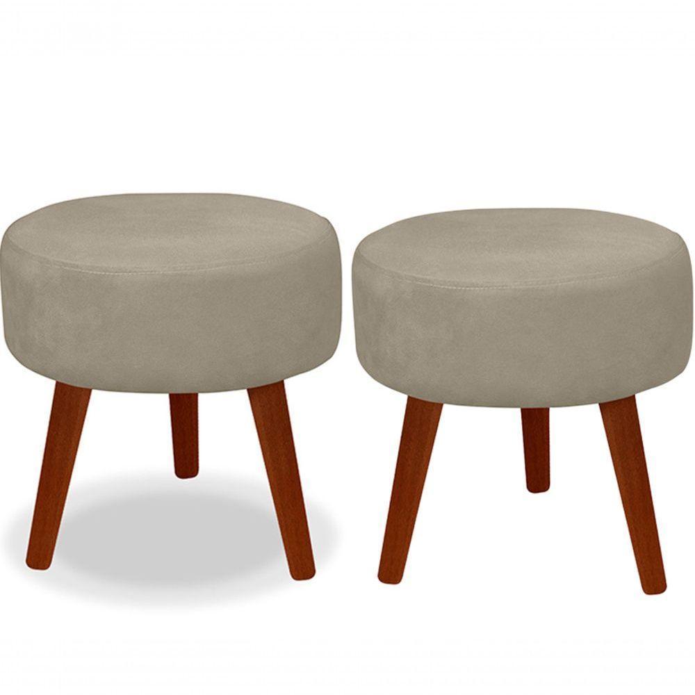 Kit C- 01 Namoradeira Opala + 02 Puffs Redondo Danny + 02 Almofadas Suede Bege - 6