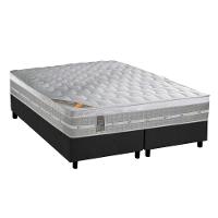 Cama Box Queen: Colchão Molas Ensacadas Castor Pocket Premium Gel + Base CRC Suede Gray(158x198) - 1