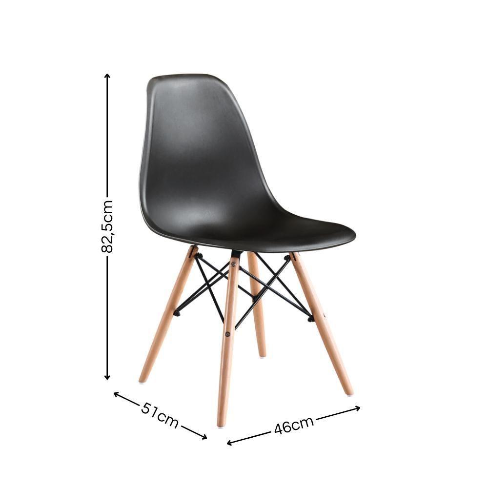 Kit 04 Cadeiras Eames Charles Eiffel - Black Black - 2