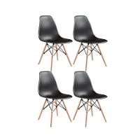 Kit 04 Cadeiras Eames Charles Eiffel - Black Black - 1