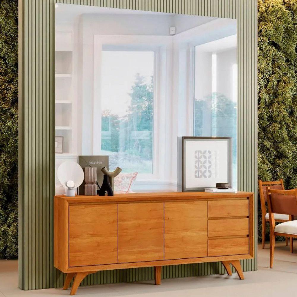 Buffet Vertex 3 Portas Pés Madeira Maciça Mavaular Naturalle - 5