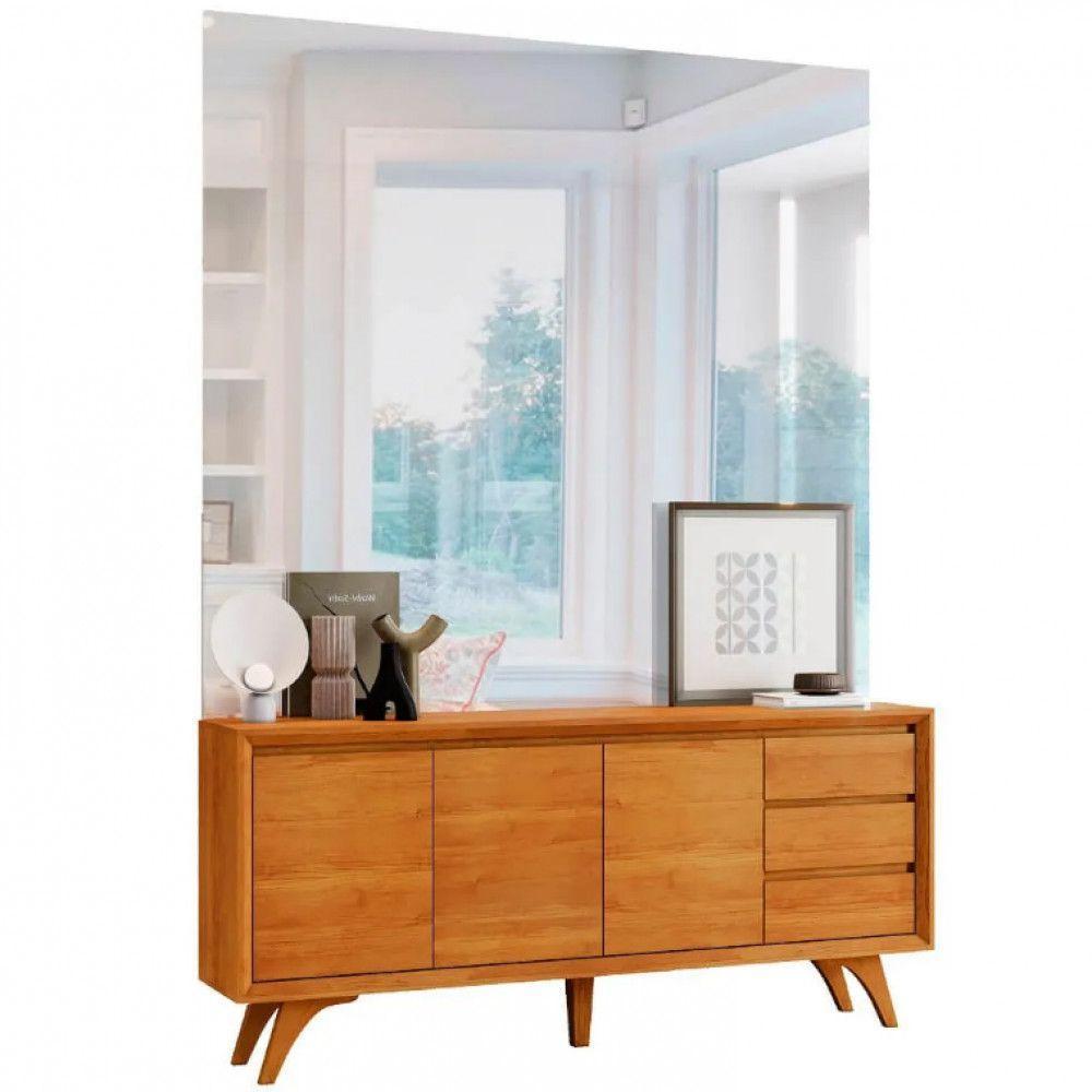 Buffet Vertex 3 Portas Pés Madeira Maciça Mavaular Naturalle - 6