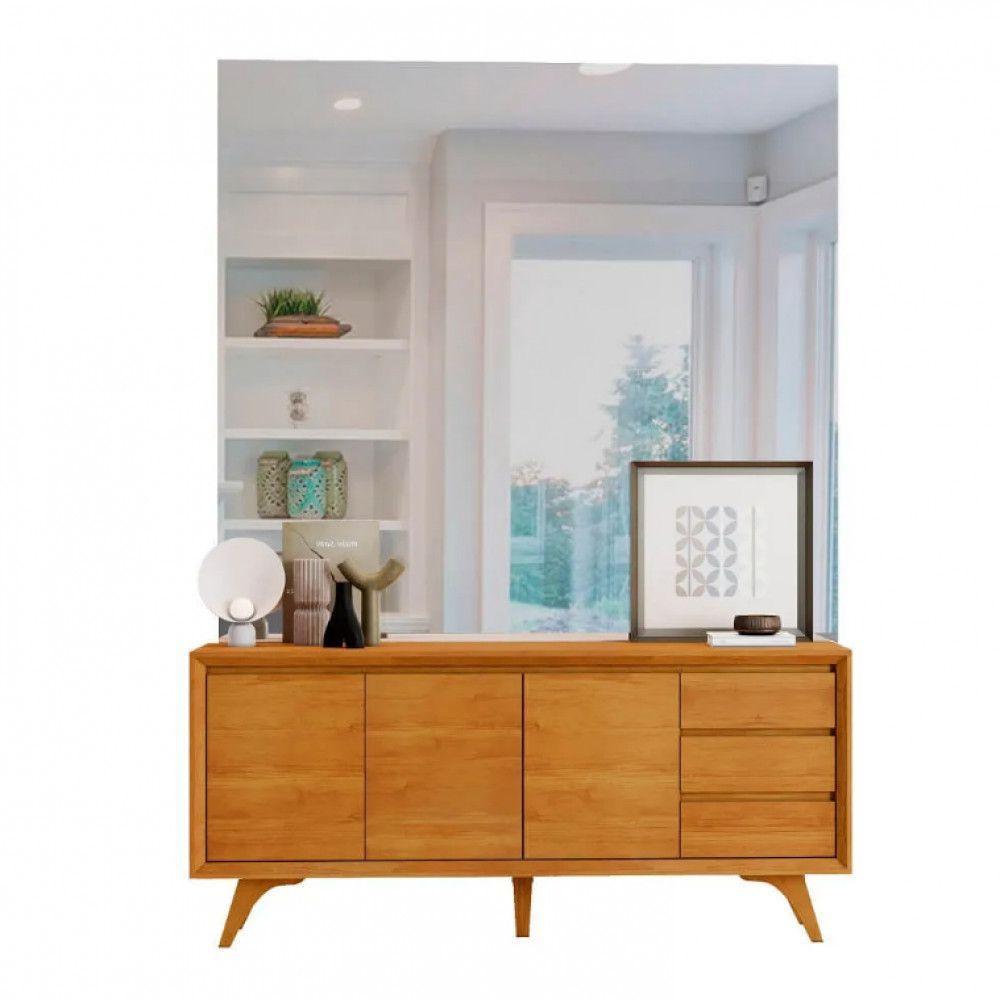 Buffet Vertex 3 Portas Pés Madeira Maciça Mavaular Naturalle - 7