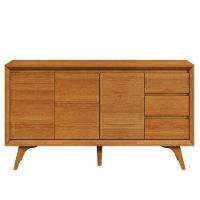 Buffet Vertex 3 Portas Pés Madeira Maciça Mavaular Naturalle - 1