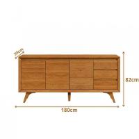 Buffet Vertex 3 Portas Pés Madeira Maciça Mavaular Naturalle