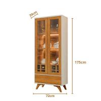 Cristaleira Adega Vitrum 2 Portas De Vidro Com Led Mavaular Naturalle - Off White - 2