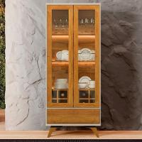 Cristaleira Adega Vitrum 2 Portas De Vidro Com Led Mavaular Naturalle - Off White - 3