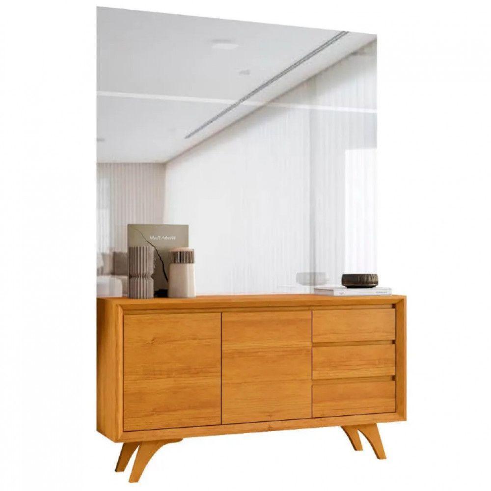 Buffet Vertex 2 Portas Pés Madeira Maciça Mavaular Naturalle - 3