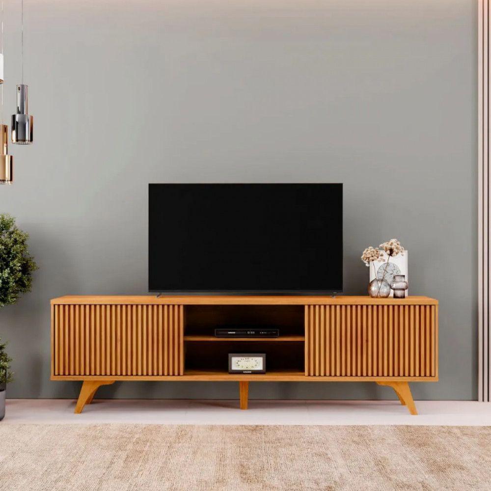 Rack Para Tv 70 Ripado 2 Portas De Correr Siena Mavaular Naturalle - 7