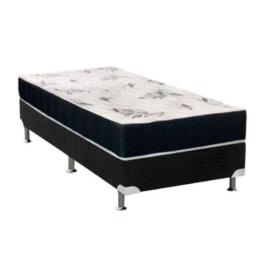 Cama Box Solteiro: Colchão Espuma Orthoflex D28 Nápoles + Base CRC Suede Black(88x188)