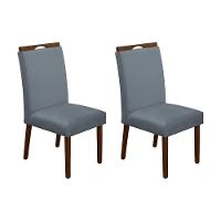Kit 2 Cadeiras De Jantar Madeira Maciça Mel Premium Heloísa Veludo Cinza - Cor: Cinza - 1