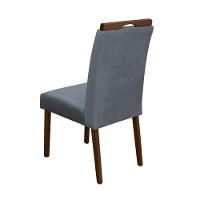 Kit 2 Cadeiras De Jantar Madeira Maciça Mel Premium Heloísa Veludo Cinza - Cor: Cinza - 3