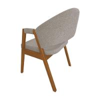 Kit 8 Cadeiras De Jantar Madeira Maciça Cerejeira Premium Helen Linho Bege - Cor: Bege - 3