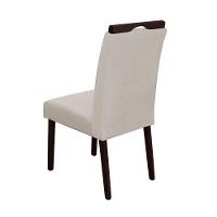 Kit 8 Cadeiras De Jantar Madeira Maciça Castanho Premium Heloísa Veludo Bege - Cor: Bege - 3