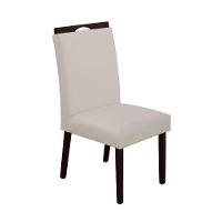 Kit 8 Cadeiras De Jantar Madeira Maciça Castanho Premium Heloísa Veludo Bege - Cor: Bege - 4