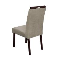 Kit 6 Cadeiras De Jantar Madeira Maciça Castanho Premium Heloísa Linho Bege - Cor: Bege - 3